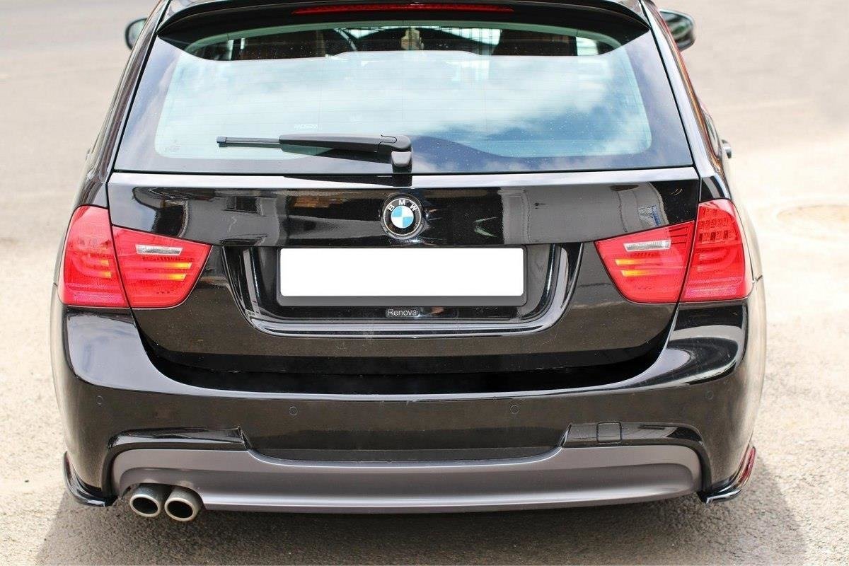 Heck Ansatz Flaps Diffusor für BMW 3er E91 M Paket FACELIFT Carbon Look