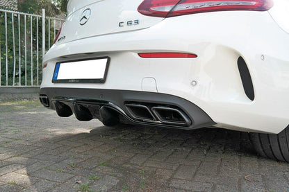 Diffusor Heck Ansatz für Mercedes C-Klasse C205 63 AMG Coupe Carbon Look