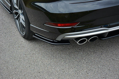 Heck Ansatz Flaps Diffusor für Audi S3 / A3 S-Line 8V FL Limousine schwarz Hochglanz