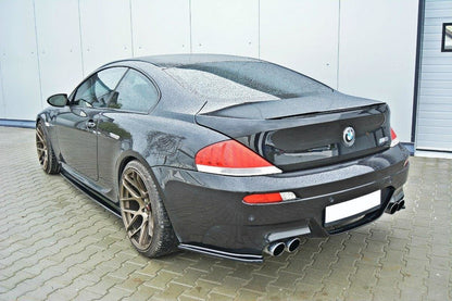 Heck Ansatz Flaps Diffusor für BMW M6 E63 schwarz Hochglanz