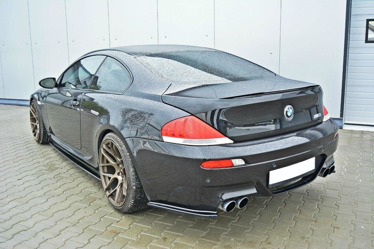 Heck Ansatz Flaps Diffusor für BMW M6 E63 schwarz matt
