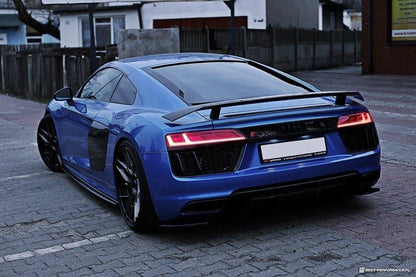 Heck Ansatz Flaps Diffusor für Audi R8 Mk.2 Carbon Look