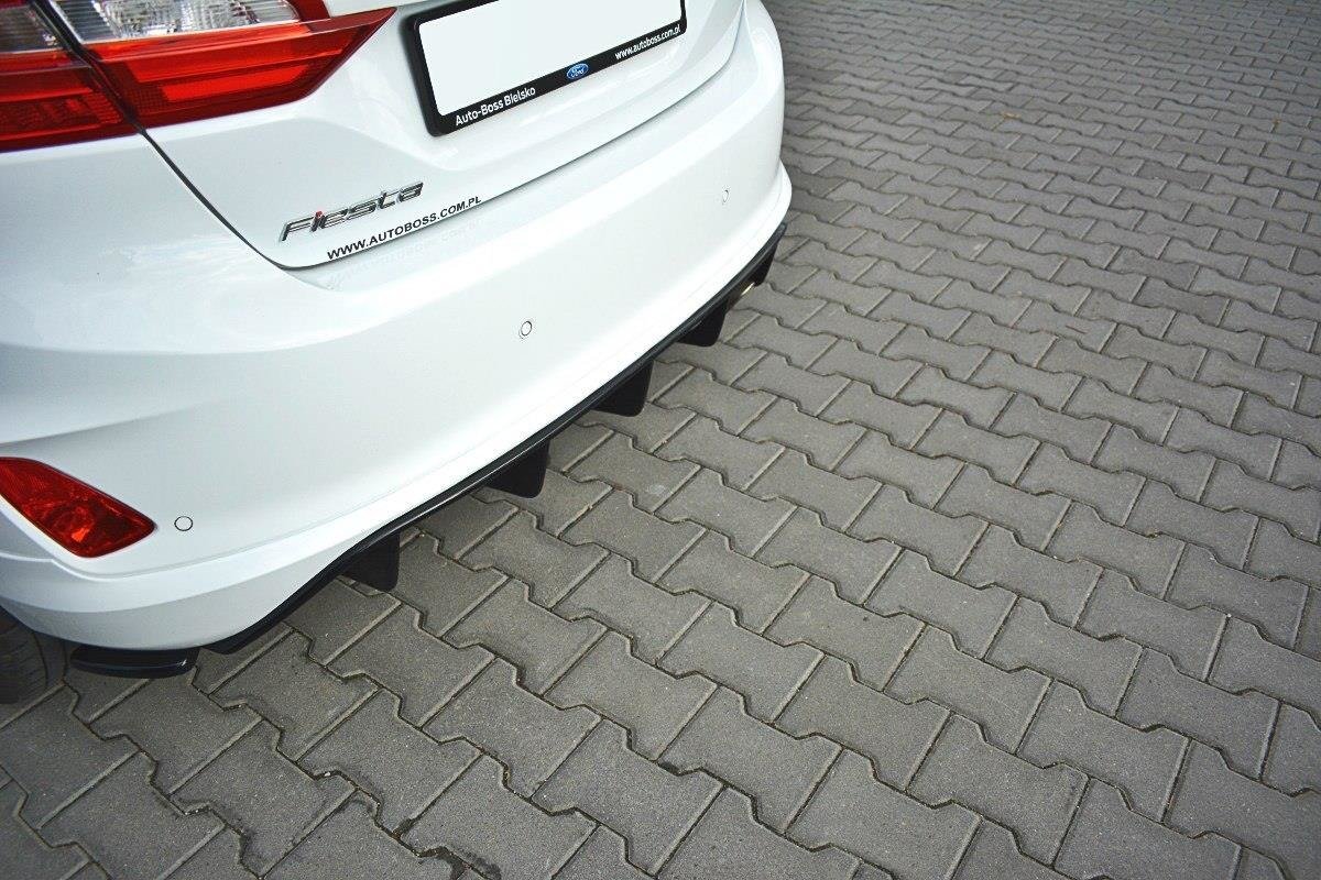 Diffusor Heck Ansatz für Ford Fiesta Mk8 ST-Line schwarz Hochglanz