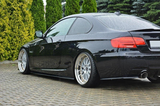 Seitenschweller Ansatz für BMW 3er E92 M Paket FACELIFT schwarz matt