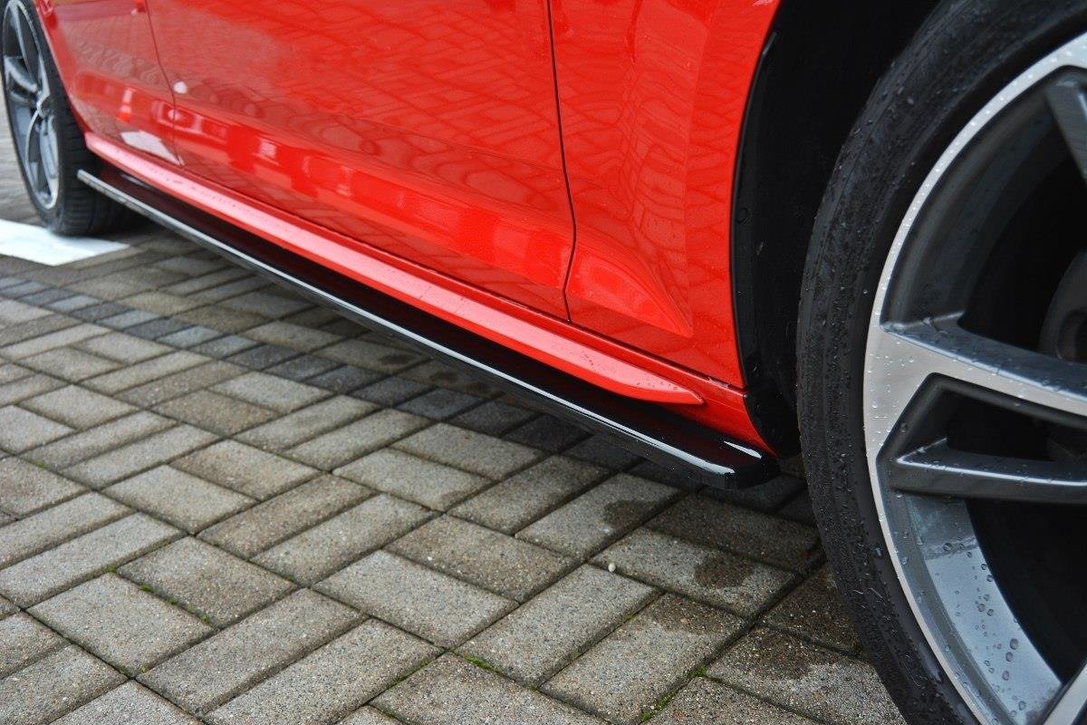 Seitenschweller Ansatz für Audi S4 / A4 S-Line B9 schwarz matt