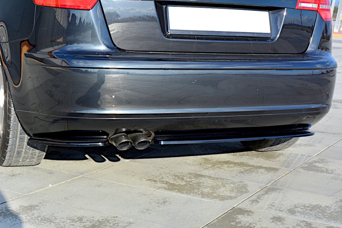 Splitter / Diffusor Heck Ansatz für Audi A3 Sportback 8P / 8P Facelift schwarz matt