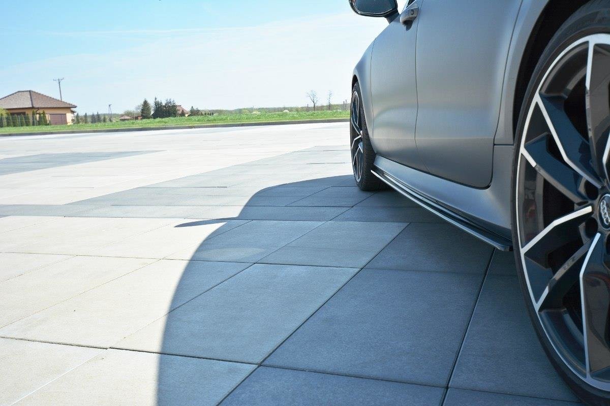 Seitenschweller Ansatz für Audi RS7 C7 FL schwarz matt