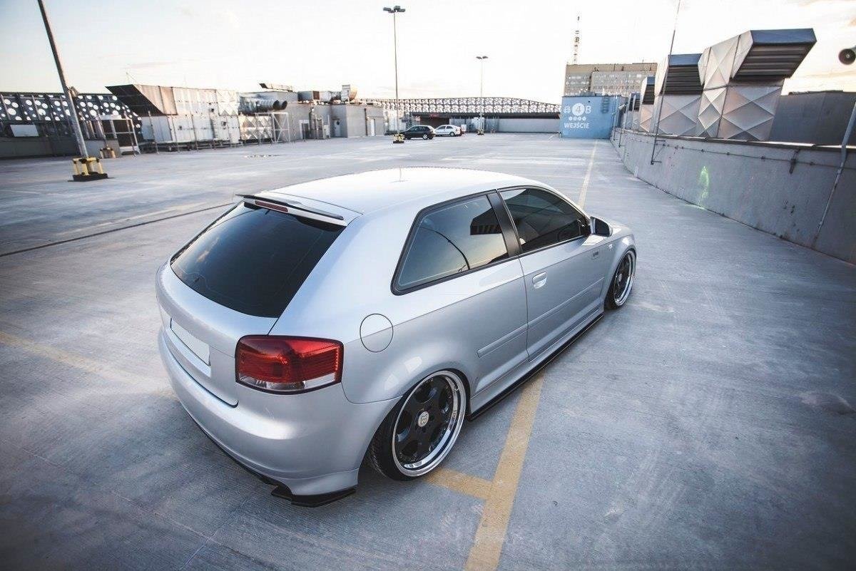 Heck Ansatz Flaps Diffusor für Audi S3 8P / S3 8P FL schwarz matt