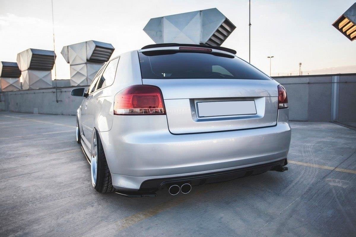 Heck Ansatz Flaps Diffusor für Audi S3 8P / S3 8P FL schwarz matt