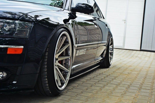 Seitenschweller Ansatz für AUDI S8 D3 schwarz matt