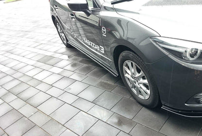 Seitenschweller Ansatz für Mazda 3 BN (Mk3) Facelift schwarz matt