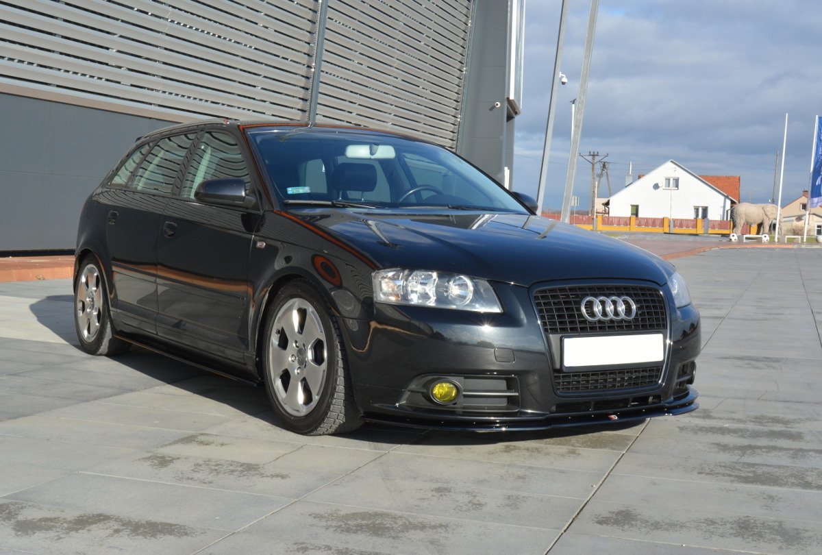 Seitenschweller Ansatz für Audi A3 Sportback 8P / 8P Facelift schwarz Hochglanz