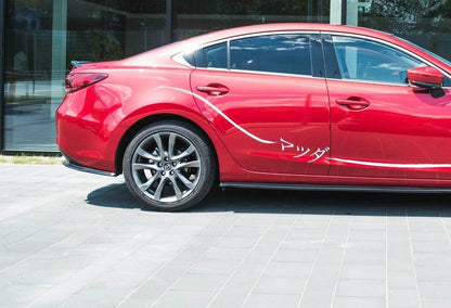 Heck Ansatz Flaps Diffusor für Mazda 6 GJ (Mk3) Facelift Carbon Look