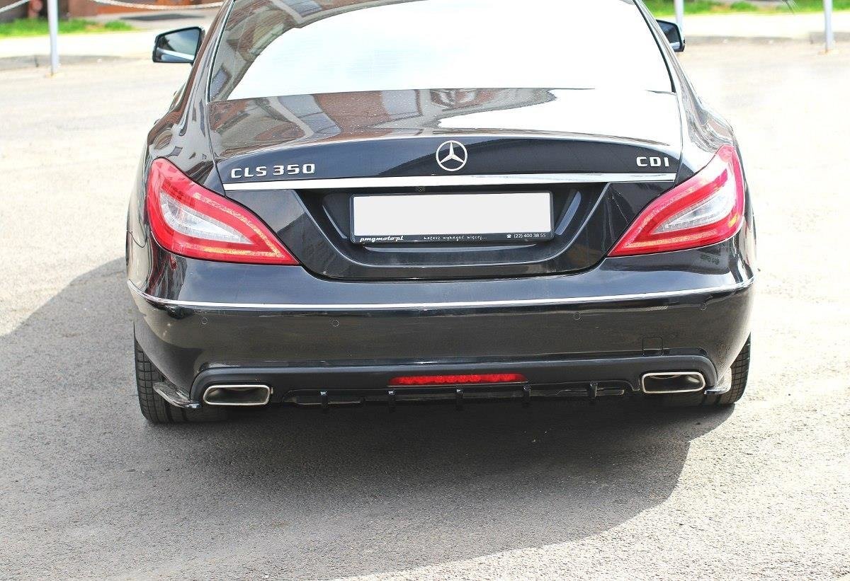 Heck Ansatz Flaps Diffusor für Mercedes CLS C218 Carbon Look