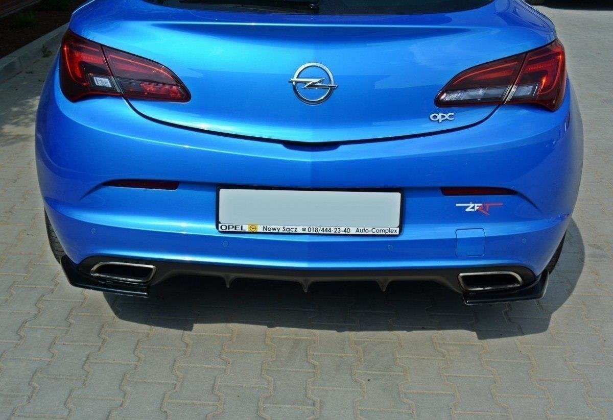 Heck Ansatz Flaps Diffusor für OPEL ASTRA J OPC / VXR schwarz matt