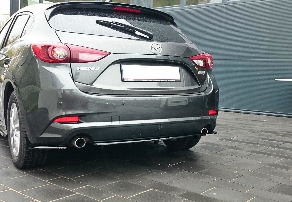 Mittlerer Diffusor Heck Ansatz für Mazda 3 BN (Mk3) Facelift DTM LOOK Carbon Look