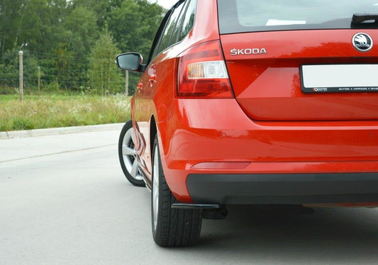 Heck Ansatz Flaps Diffusor für Skoda Rapid Spaceback Carbon Look
