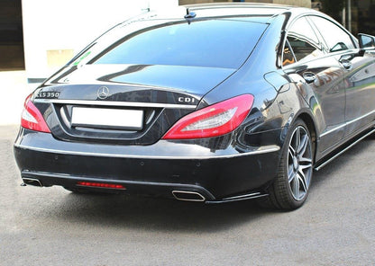 Heck Ansatz Flaps Diffusor für Mercedes CLS C218 schwarz Hochglanz