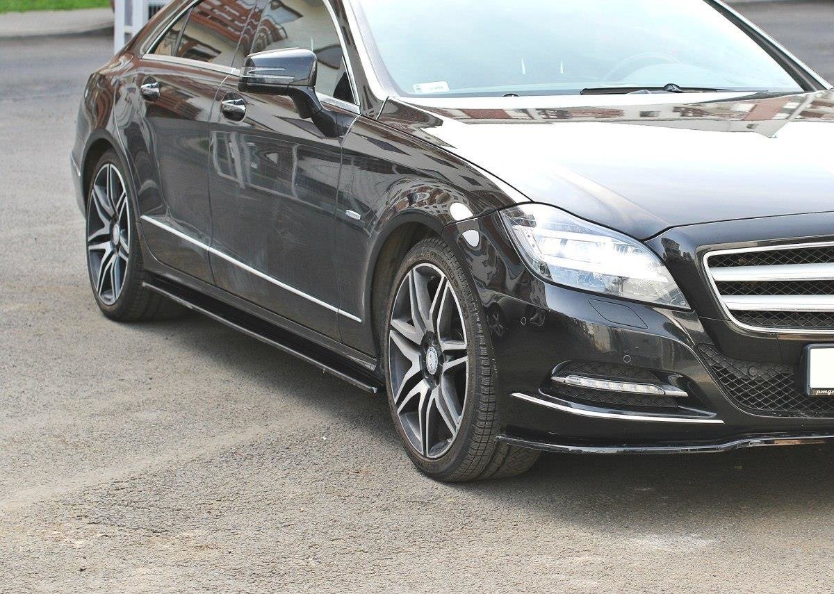 Seitenschweller Ansatz für Mercedes CLS C218 schwarz Hochglanz