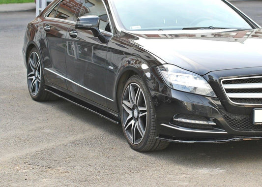 Seitenschweller Ansatz für Mercedes CLS C218 schwarz Hochglanz