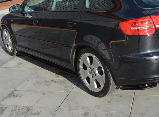 Seitenschweller Ansatz für Audi A3 Sportback 8P / 8P Facelift schwarz Hochglanz
