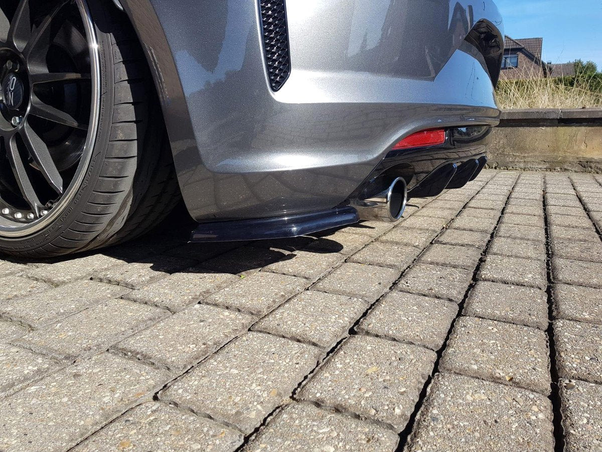 Heck Ansatz Flaps Diffusor für VOLKSWAGEN SCIROCCO MK.3 R FACELIFT schwarz matt
