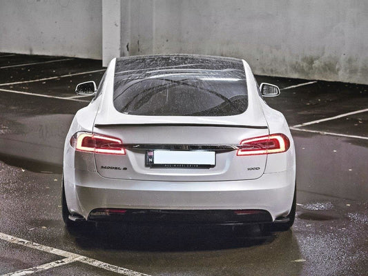 Heck Ansatz Flaps Diffusor für Tesla Model S Facelift schwarz matt