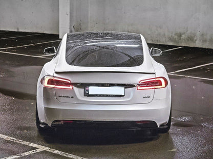 Heck Ansatz Flaps Diffusor für Tesla Model S Facelift schwarz Hochglanz
