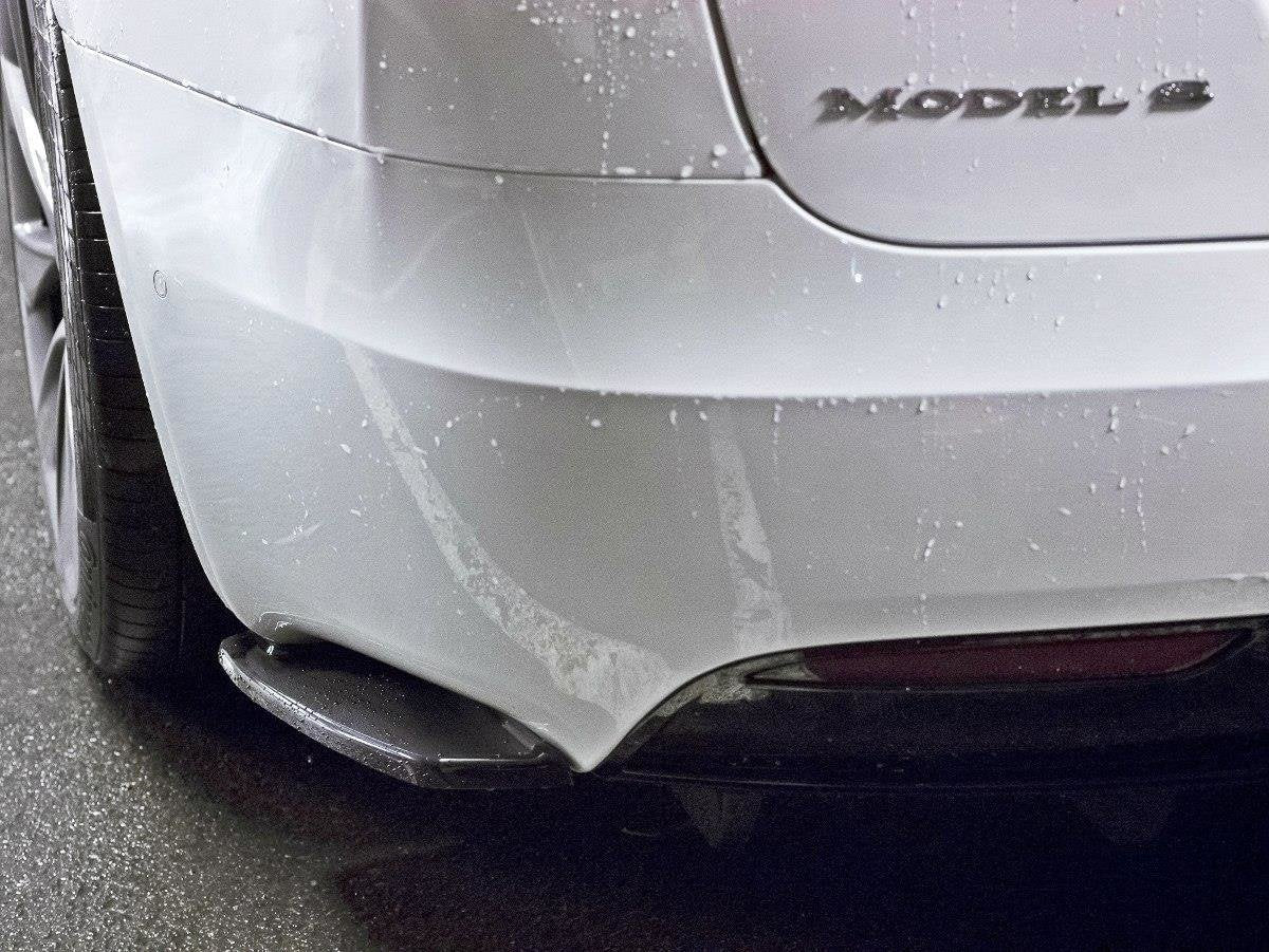 Heck Ansatz Flaps Diffusor für Tesla Model S Facelift schwarz matt