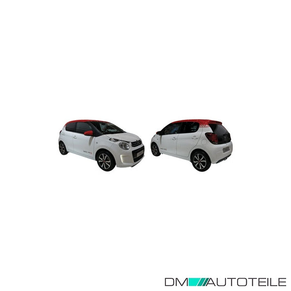 Außenspiegel links konvex glasklar schwarz passt für Peugeot 108, Aygo, C1 II
