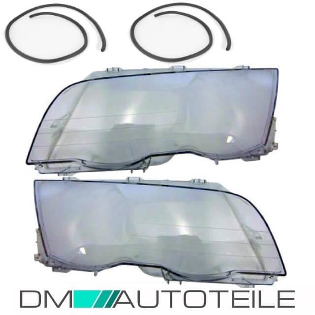2x Scheinwerfer Glas Set passt für BMW E46 Limousine Touring bj