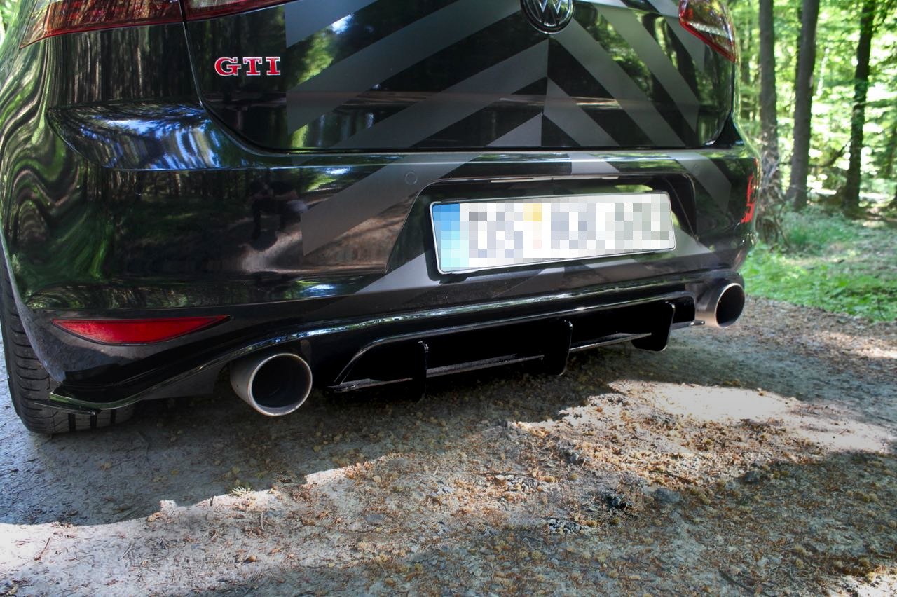 Diffusor Heck Ansatz für Heckschürze für VW GOLF 7 GTI CLUBSPORT