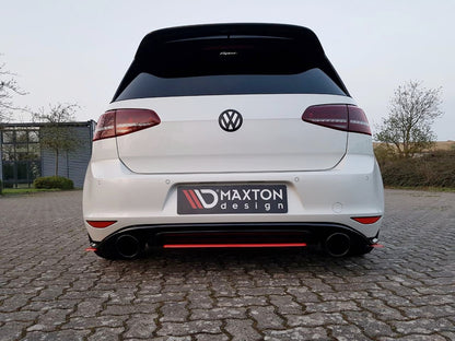 Mittlerer Diffusor Heck Ansatz für VW GOLF Mk7 GTI CLUBSPORT schwarz matt