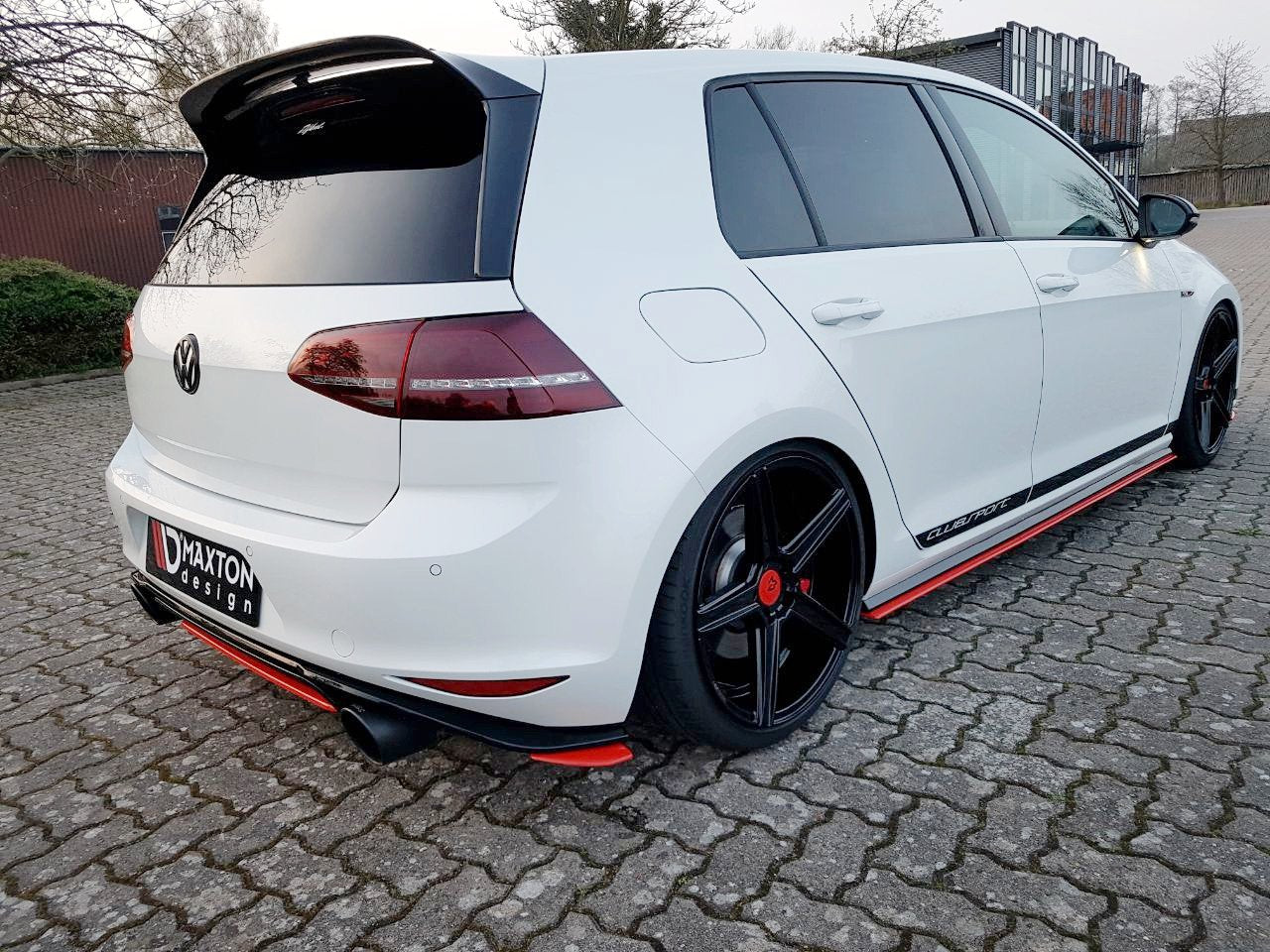 Heck Ansatz Flaps Diffusor für VW GOLF Mk7 GTI CLUBSPORT Carbon Look
