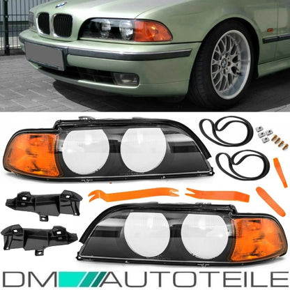 Scheinwerferglas SET Orange + Werkzeug passt für BMW E39 Limousine Touring 95-00