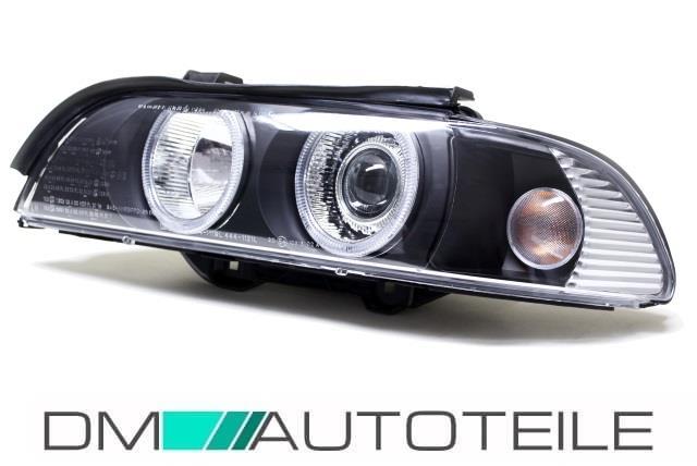 Angel Eyes Xenon Scheinwerfer Schwarz Set passt für BMW E39 +2x Osram D2S 00-03