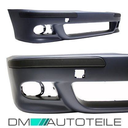 STOßSTANGE vorne grundiert+ Set Nebel Schwarz passt für BMW E39 M-Paket M5 +ABE*