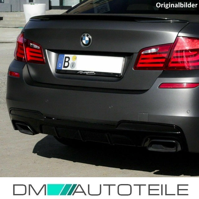 Schwarz Auspuffblenden SET eckig + Zubehör passend für BMW F10 F11 550 M-Paket