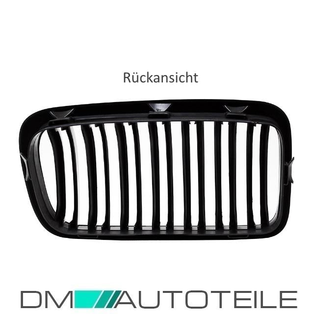 SET Doppelsteg Kühlergrill Schwarz GLANZ Performance passt für BMW 7er E38 94-02