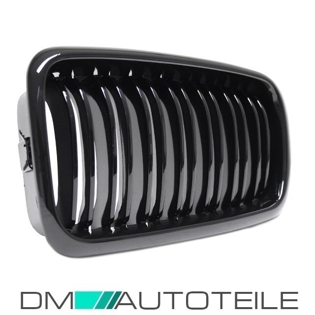 SET Doppelsteg Kühlergrill Schwarz GLANZ Performance passt für BMW 7er E38 94-02