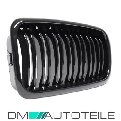 SET Doppelsteg Kühlergrill Schwarz GLANZ Performance passt für BMW 7er E38 94-02