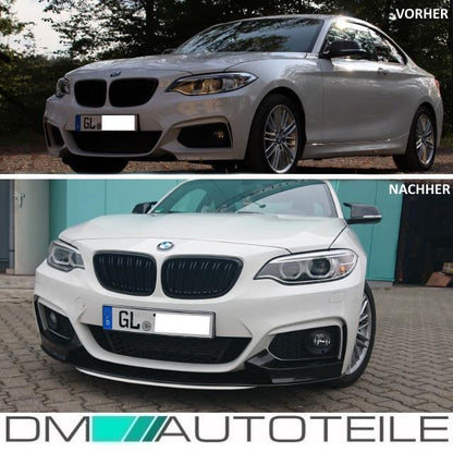 Sport-Performance Frontspoiler Spoiler Schwarz Matt passt für BMW 2er F22 F23 M-Paket Stoßstange