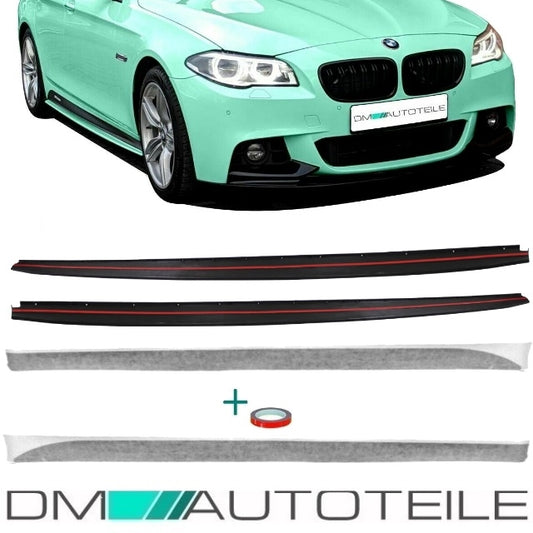 Set Seitenschweller Leisten Schwarz Matt SPORT-Performance + Folie passt für BMW 5er F10 F11 M-Paket