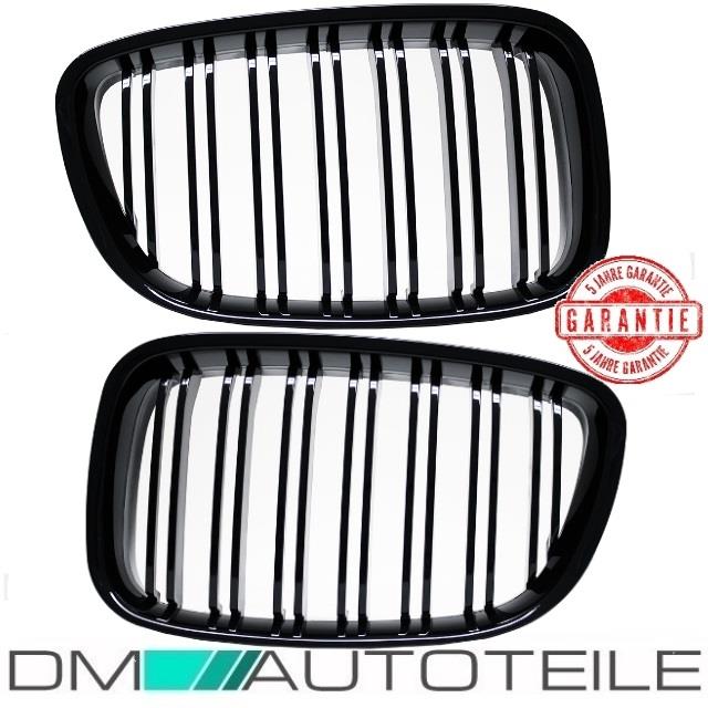Doppelsteg Kühlergrill Schwarz GLANZ Performance passt für BMW 5er F07 GT 08-17