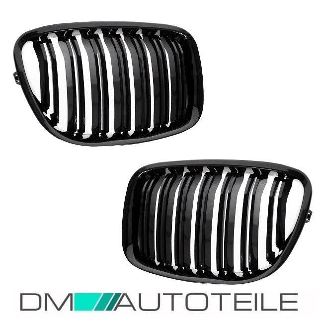 Doppelsteg Kühlergrill Schwarz GLANZ Performance passt für BMW 5er F07 GT 08-17