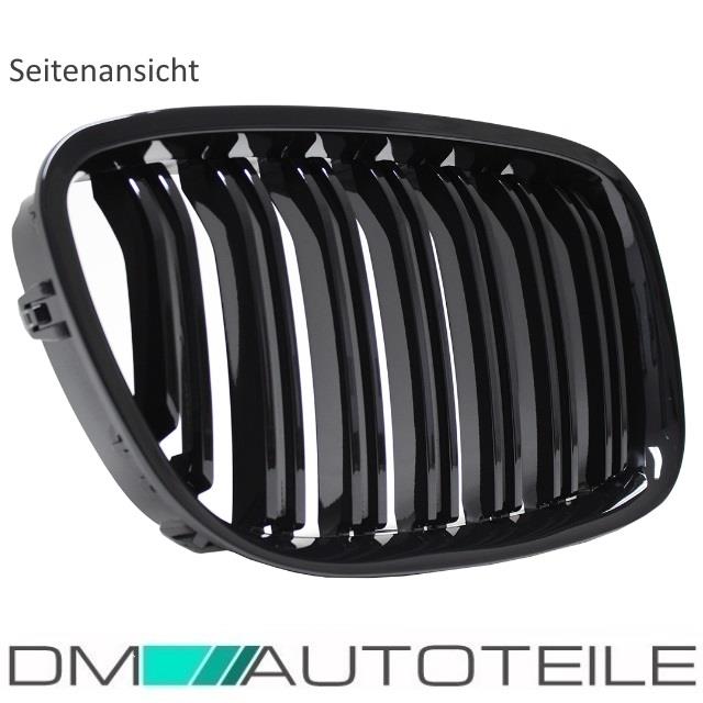 Doppelsteg Kühlergrill Schwarz GLANZ Performance passt für BMW 5er F07 GT 08-17