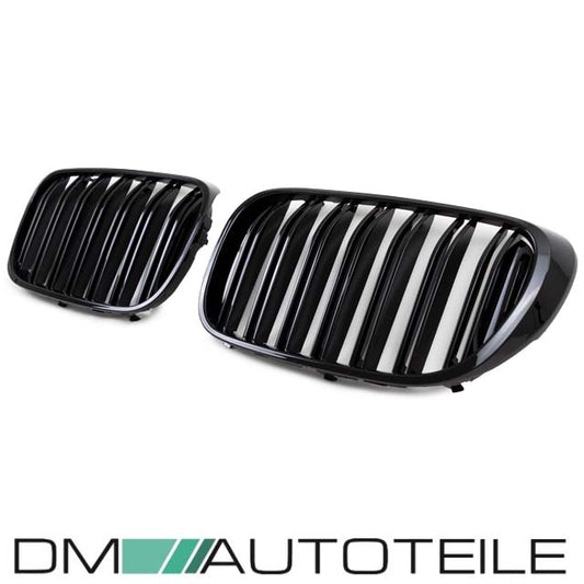 Doppelsteg Kühlergrill Schwarz GLANZ Performance passt für BMW 7er G11 G12 2014>