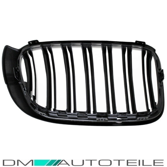 Set Doppelsteg Kühlergrill Front Grill schwarz Glanz lackiert passt für BMW X3 F25 X4 F26 bj 14-18