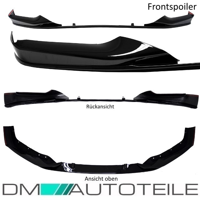 Set Sport-Performance Umrüstkit Hochglanz Schwarz Front+Heck+Seite passend für BMW 5er G30 M-Paket 17>