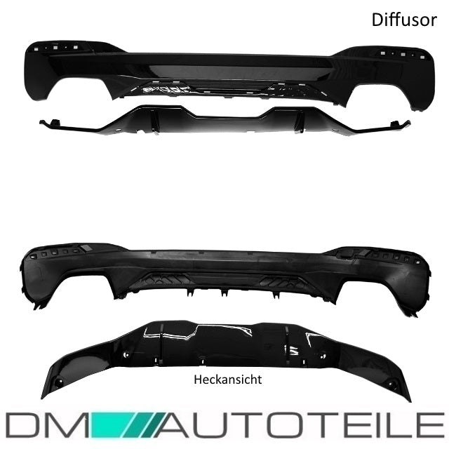 Set Sport-Performance Umrüstkit Hochglanz Schwarz Front+Heck+Seite passend für BMW 5er G30 M-Paket 17>